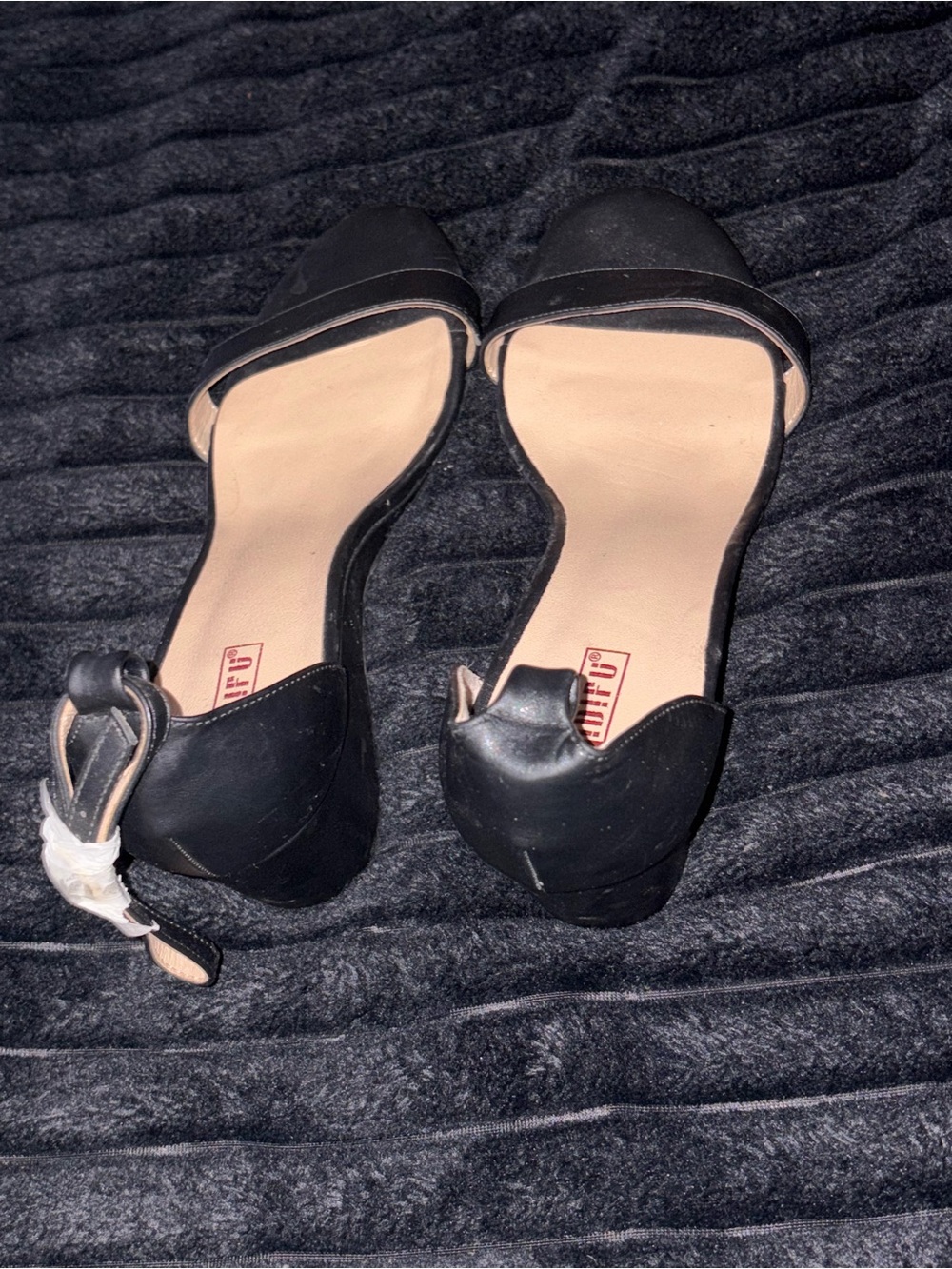 Classic Black Open-Toe Ankle Strap Heels